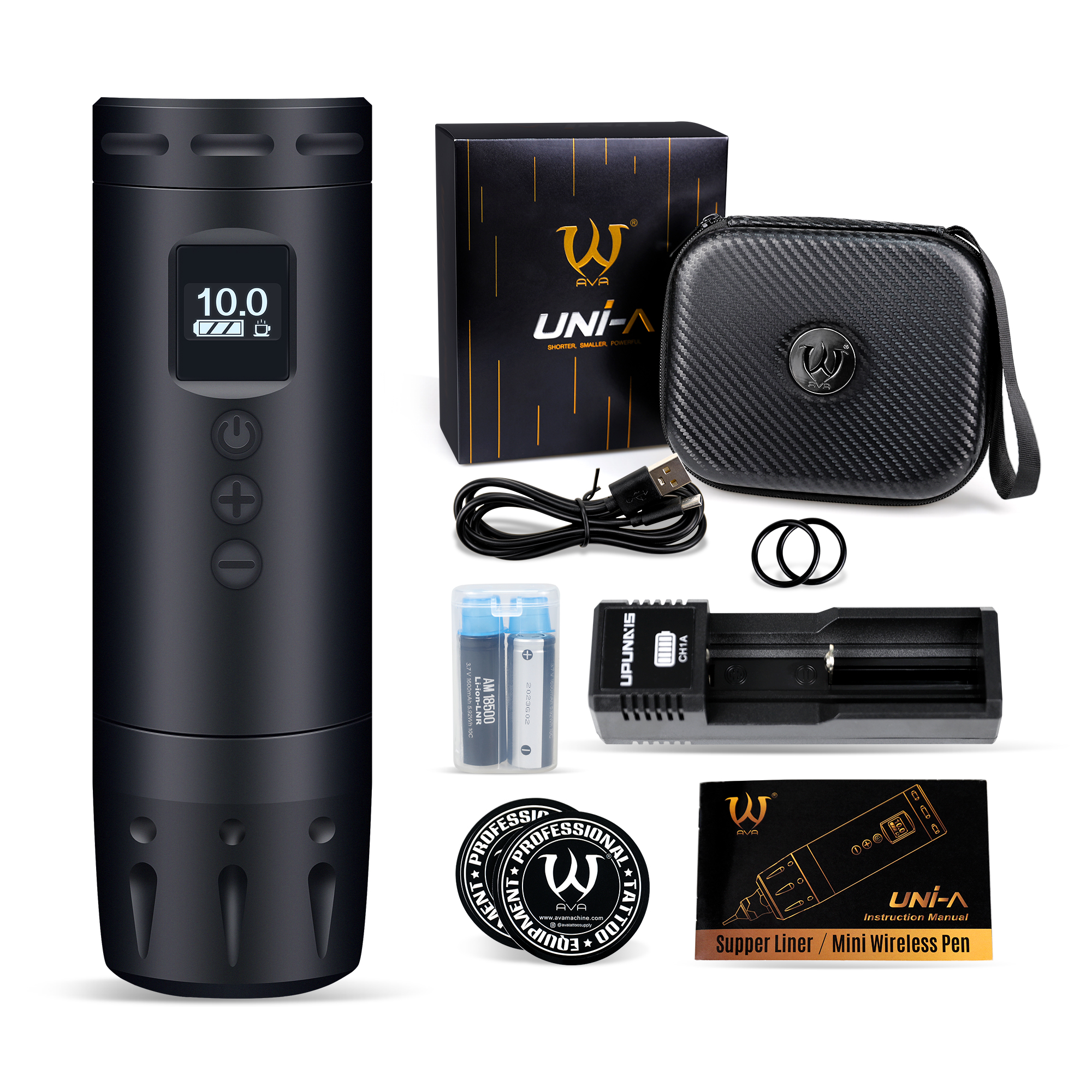 その他 AVA WIRELESS PEN UNI-A 4.2 AVA Tattoo Pen Wireless UNI-A Stroke 4.2 Black